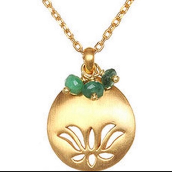 Satya Genuine Semi Precious Birthstone Lotus Pendant Necklace-Boutique - Picture 6 of 16